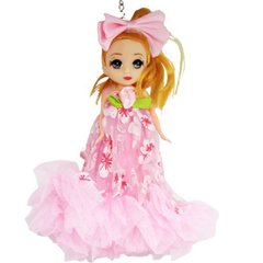 Кукла-брелок з бантом "Роза", рожева купити в Україні
