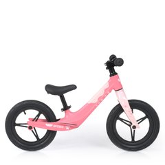 Біговел дитячий PROFI KIDS 12 д. LMG1255-5 гум.колеса, магн.обід, магн.рама, вилка, рожево-білий.