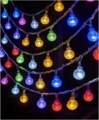Гірлянда С 54309 (100) 20 лампочок, кольорове світло, 4м, подовжувач, прозорі ліхтарики, 220 V, в коробці купить в Украине