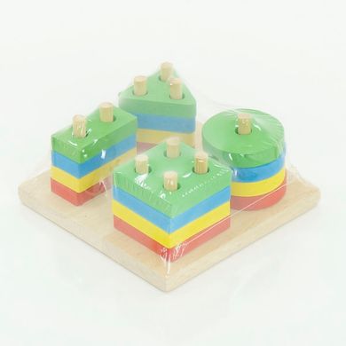 Деревянная игра "Пирамидка-сортер" 0300 (90) в кульке купить в Украине