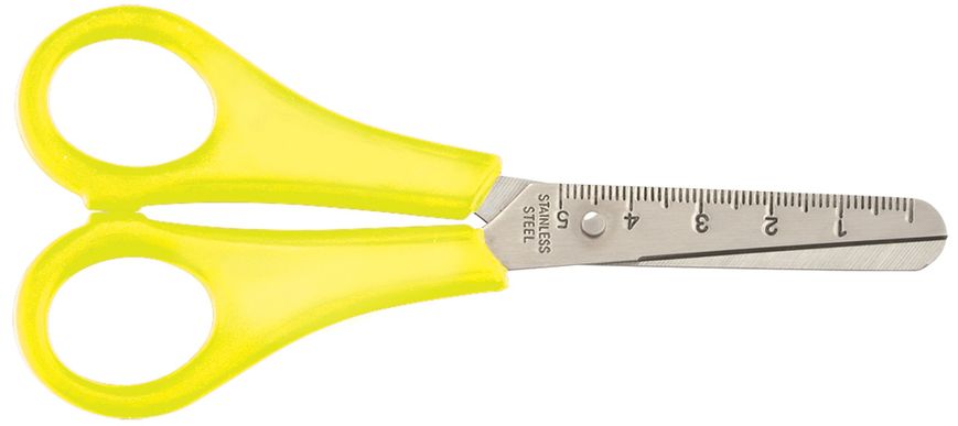 Ножницы детские 132 мм с линейкой, жёлтые, ZB.5001-08 KIDS Line Zibi (4823078900135) купить в Украине