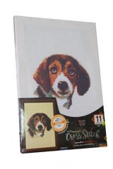 Вышивка крестиком на канве, на подрамнике "Собака" купить в Украине