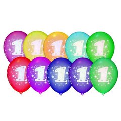 Кулька 12" пастель з мал. Цифра "1", 10шт (набір) купить в Украине
