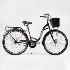 Велосипед міський Corso «FORTUNA» 28`` FR-5198 (1) одношвидкісний, сталева рама 20``, корзина, багажник купити в Україні