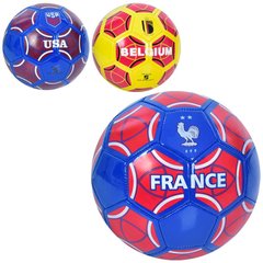 М'яч футбольний EN 3334 розмір 5, ПВХ, 1,8мм, 340-360г, 3 види (країни), кул. купити в Україні