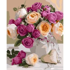 [0037] Картина по номерах 0037 ОРТ кол. Букет літніх троянд 40*50 купити в Україні