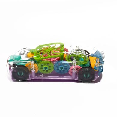 Дитяча музична машинка A-Toys XY.147-2 прозорий корпус, кольорові деталі, звук, світло, в коробці (6973460010015) Фиолетовый купити в Україні