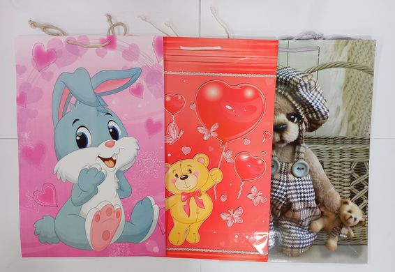 Пакет подарочный "Детский" 6009 цветной, гигант вертикальный 45 х 30 х 12см Микс купить в Украине