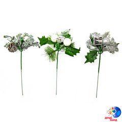 Квітка новорічна срібна в асортименті 25*15см купить в Украине