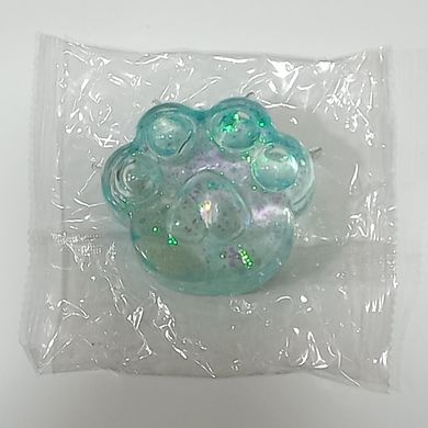 Іграшка антистрес MS 3990 Лапка з глітером 7см, Ціна за 1 іграшку, у пакеті (6903317621477) Голубой