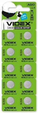 Батарейка часовая AG10 Videx LR1130 1шт купити в Україні