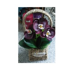 Декор T15-43 (36шт) цветы, орхидеи, 31см, в корзинке, 3 цвета, в кор-ке, 14,5-32,5-14,5см купить в Украине