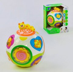 Розвиваюча іграшка Весела куля 938 (12/2) "Hola", обертається, світлові та звукові ефекти, англ. озвучування, в коробці купити в Україні