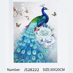 Алмазна мозаїка JS 28222 (50) "TK Group", 20х30 см, "Павич", в коробці купити в Україні