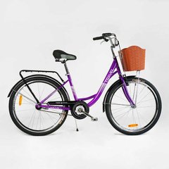 Велосипед міський Corso Travel 26`` TR-26480 (1) одношвидкісний, сталева рама 16.5``, корзина, багажник купити в Україні