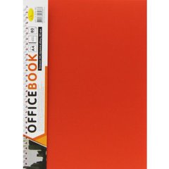 Блокнот А4, 80 арк., пластик, пружина збоку помаранчевий