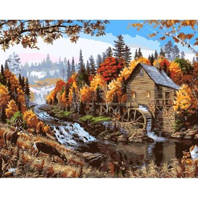 Картина по номерах "Будинок на березі річки" 40x50 см купити в Україні