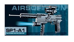Пистолет SP1-A1+ (84шт) батар.,фонарик,глушитель,пульки в пакете 23,5*20,5*4,4см купить в Украине