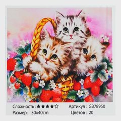 Алмазна мозаїка GB 78950 (30) "TK Group" “Кошенята”, 30х40 см, в коробці купити в Україні