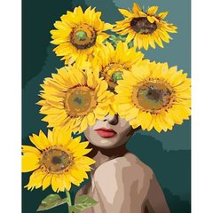 Картина за номерами "Соняшники в голові" 40х50 см купити в Україні