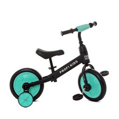 Велосипед-біговел дитячий PROFI KIDS 12 д. MBB 1012-1 (1шт) кол.EVA, 2в1, педалі, дод. колеса, ексцентрик,чорно-блакитний