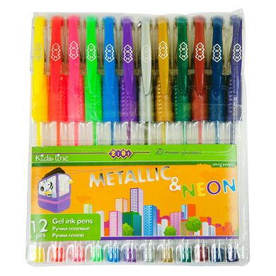 Набір з 12-ти гелевих ручок NEON+METALLIC, 12 кольорів купити в Україні