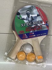 Теніс настільний арт. TT24165 (60шт) 2 ракетки, 3 м'ячики, в слюді,товщина 7 мм купити в Україні