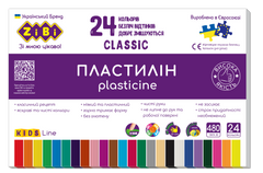 Пластилін CLASSIC 24 кольорів, 480г, KIDS Line купить в Украине