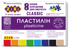 Пластилін CLASSIC 8 кольорів, 160г, KIDS Line купить в Украине
