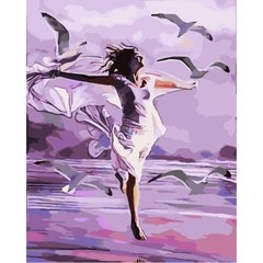 [0295] Картина по номерах 0295 ОРТ Розовый рассвет с чайками 40*50 купить в Украине