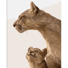 Картина по номерам "Мать львица с детенышем" ★★★ купить в Украине