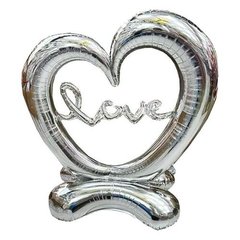Кулька фольгована на підлогу Серце LOVE, срібна купить в Украине