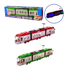 Трамвай K1114 (36шт) 2 цвета, батар., в кор. – 48.5*8*13.5 см, р-р игрушки – 46*5.5*9.5 см купить в Украине