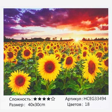 Картина за номерами HCEG 33494 (30) "TK Group", 40х30 см, "Соняшникове поле", в коробці купити в Україні