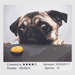 Картини за номерами 30117 (30) "TK Group", "Мопсик", 40*30см, у коробці купити в Україні