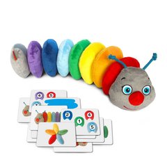 М'яка розвиваюча іграшка "Гусениця Rainbow" MC 040701-01 Масик, в сумці (4820215151603)
