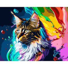 Картина по номерам "Разноцветный котик" ★★★★ купить в Украине