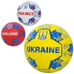 М'яч футбольний 2500-268 (30шт) розмір5,ПУ1,4мм,ручна робота, 32панелі, 400-420г, 3види(країни), в пакеті купити в Україні