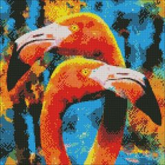 Алмазная мозаика "Оранжевые фламинго", 40х40 см купить в Украине