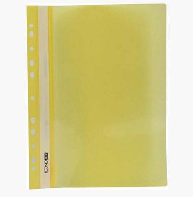 Папка-швидкозшивач E31510-05 Economix з прозорим верхом А4 з перфорацією глянець, жовтий (4044572315250) купити в Україні