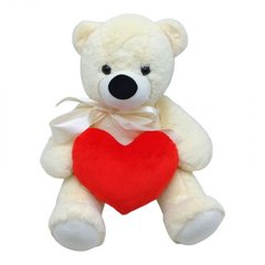 Мʼяка іграшка "Ведмедик з серцем", світлий, 30 см купити в Україні