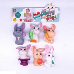 Іграшки для ванни SCA 99-2 D (144/2) “Кролики”, 6 штук, гумові, в пакеті купить в Украине