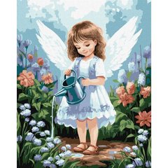 Картина по номерам "Ангелочек в саду" 40х50 см купити в Україні
