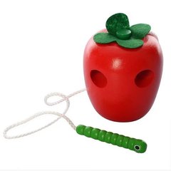 Дерев'яна іграшка Шнурівка MD 0494 WOODY 13 см, в пакеті (6903127626013) Яблуко Вид 1