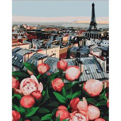 Картина за номерами "Піони з видом на Париж" купить в Украине