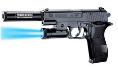 Пистолет K2118-B+ (144шт/2) пульки,свет,глушитель,в пакете 22,5*15 см купить в Украине