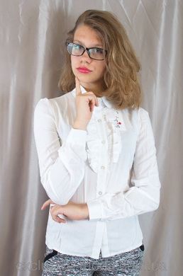 Блуза школьная с рюшами, белая. 10л/140/38 купить в Украине