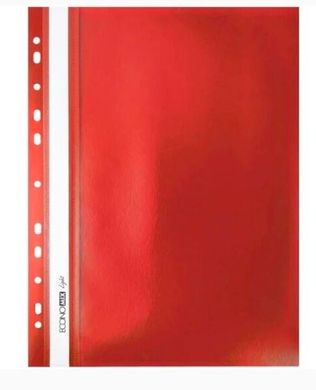 Папка-швидкозшивач E38504-03 Economix Light з прозорим верхом А4 з перфорацією глянець, червоний (4044572385178) купити в Україні