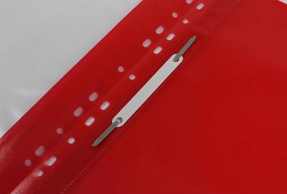 Папка-скоросшиватель E38504-03 Economix Light с прозрачным верхом А4 с перфорацией глянец, красный (4044572385178) купить в Украине
