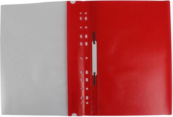 Папка-скоросшиватель E38504-03 Economix Light с прозрачным верхом А4 с перфорацией глянец, красный (4044572385178) купить в Украине